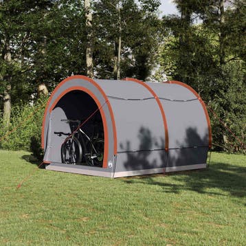 vidaXL Fietstent met dak Grijs en Oranje 256 x 222 x 182 cm, Verzenden