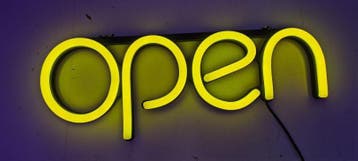 Open neon bord verlichting lamp licht kunststof 3D *geel*, Huis en Inrichting, Verzenden, Nieuw