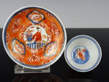 Kop en schotel - Porselein - Kangxi 1662-1722