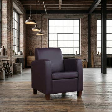 Leren fauteuil Joy - Toledo Merlin (donkerpaars) - Poten, Maison & Meubles, Ophalen of Verzenden