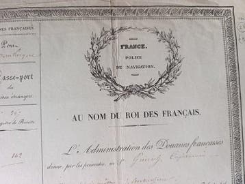 firme - Documents historiques - Passeport maritime pour, Verzamelen, Nieuw