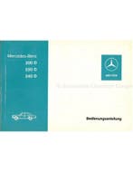 1973 MERCEDES BENZ E KLASSE DIESEL INSTRUCTIEBOEKJE DUITS