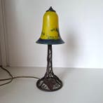 Noverdy France - Lampe de table - fer forgé. pâte de verre