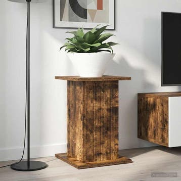 vidaXL Plantenstand 2 st Gerookt eiken 30,5 x 30 x 43 cm, Verzenden