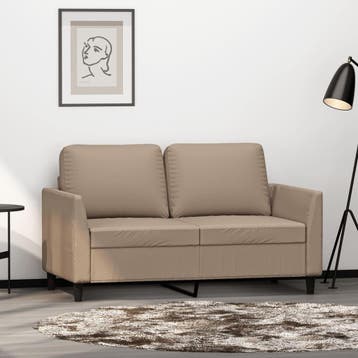 vidaXL Tweezitsbank 120 cm kunstleer cappuccinokleurig, Verzenden, Nieuw