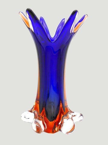 Vase - Mod. « Abisso », en verre immergé, teintes, Antiquités & Art