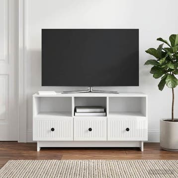 vidaXL TV Kast met lade Hoogglans Wit 102 x 34,5 x 50 cm, Verzenden, Nieuw
