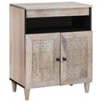 vidaXL Dressoir Bleached White 60 x 33 x 75 cm Massief Mango, Huis en Inrichting, Kasten | Dressoirs, Verzenden, Nieuw