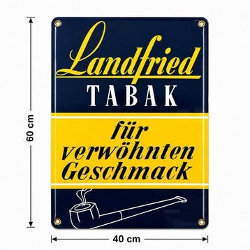 Landfried Tabak Vintage Tabaksreclamesbord – 60x40 cm – op