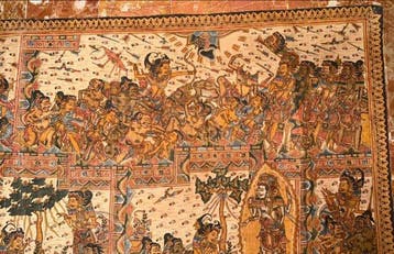 Epische Indiase scène (Mahabharata/Ramayana) - Indonesië, Antiek en Kunst
