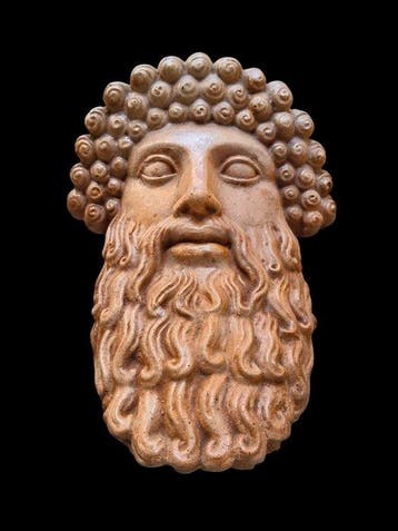 sculptuur, Decorazione da parete Poseidone - 35 cm - Gegoten