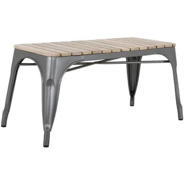Banken | BISTRO | Hout/Staal | Hout (Mango) | Donkergrijs, Verzenden, Nieuw in verpakking