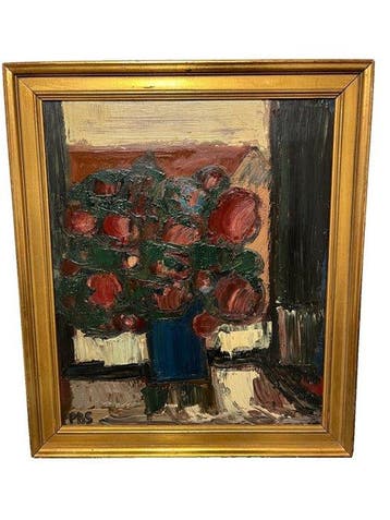 Peder Brændum Sørensen (1931-2001) - Flowers in vase /, Antiek en Kunst