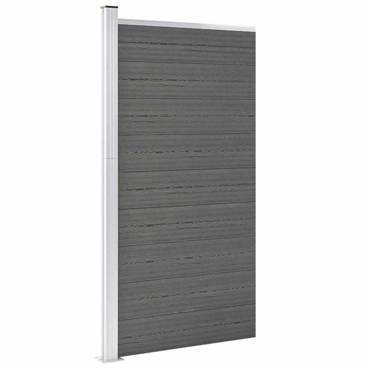 vidaXL Schuttingpaneel 95x186 cm HKC grijs, Tuin en Terras, Tuinhekken en Hekwerk, Nieuw, Verzenden