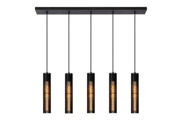 Hanglamp Lucide LIONEL -  - 5xE27 - Zwart, Verzenden