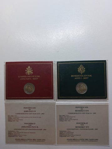 Vatican. 2 Euro 2004/2023 (4 monnaies) (Sans prix de
