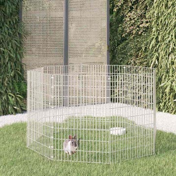 vidaXL Dierenverblijf 8 panelen 54x80 cm gegalvaniseerd, Verzenden