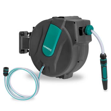 Automatische slanghaspel – Incl. 25m tuinslang, spuitstuk en, Verzenden, Nieuw