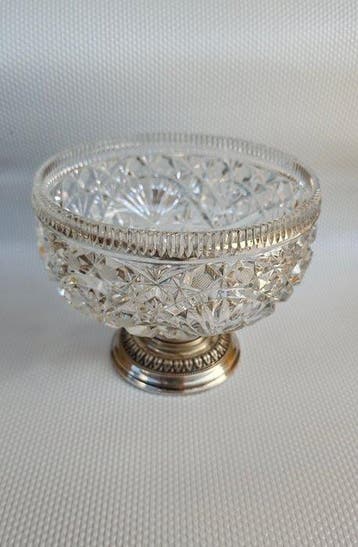 29 PD - Fruitschaal - .800 zilver - Kristallen fruitschaal., Antiek en Kunst