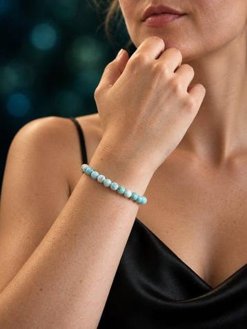 Larimar Armband van 925 sterlingzilver - Breedte: 22 cm- 11