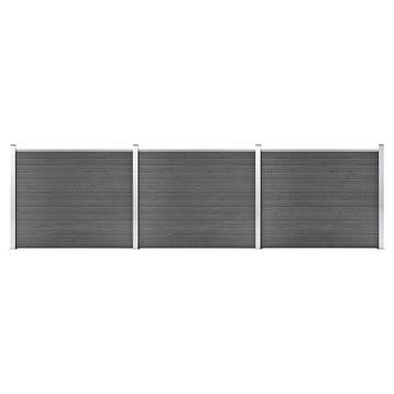 vidaXL Schuttingpanelenset 526x146 cm HKC zwart, Verzenden, Nieuw