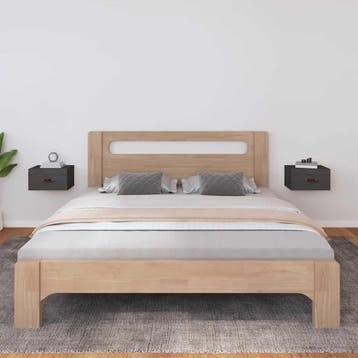 vidaXL Nachtkastjes 2 st wandgemonteerd 40x29,5x22 cm grijs, Verzenden, Nieuw