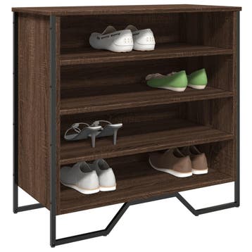 vidaXL Schoenenkast 80x38x78 cm bewerkt hout bruin, Verzenden
