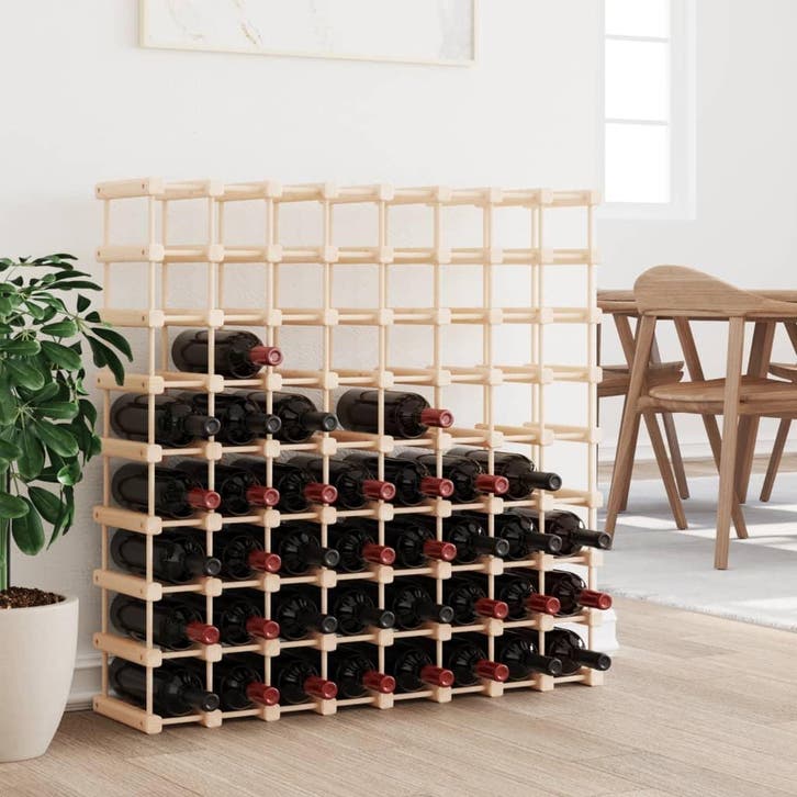 vidaXL Wijnrek voor 72 flessen 90,5x23x90,5 cm massief, Huis en Inrichting, Woonaccessoires | Wijnrekken, Nieuw, Verzenden