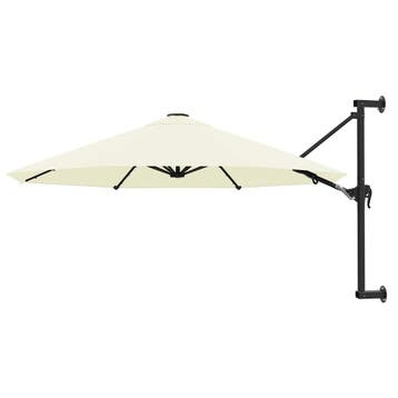 vidaXL Wandparasol met metalen paal 300 cm zandkleurig, Verzenden, Nieuw