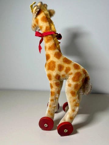 Steiff - Jouet Vintage Steiff Toy Giraffe on wheels