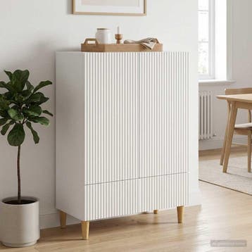 vidaXL Dressoir Wit 66 x 34,5 x 95 cm Bewerkt hout, Verzenden, Nieuw