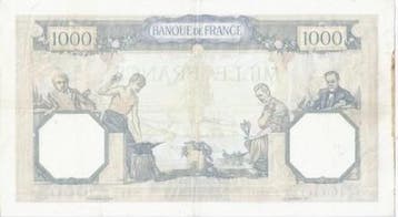 1 000 Francs France Fay 37/10 1000 Francs Ceres Et Mercur..., Verzenden, België