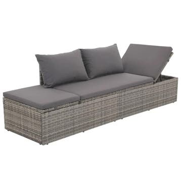 Loungebed poly rattan | Retour deal | Nu met 41% korting, Tuin en Terras, Verzenden, Zo goed als nieuw, Rotan, Verstelbaar
