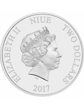 Niue. 2 Dollars 2017 Pirates of The Caribbean 1 Oz Silber