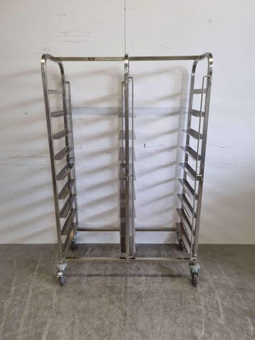 Chariot à étagères HCB en acier inoxydable pour 18 paniers à, Verzenden