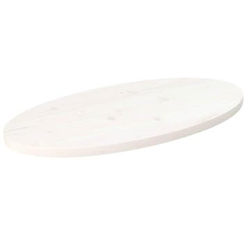 vidaXL Tafelblad ovaal 70x35x2,5 cm massief grenenhout wit, Verzenden, Nieuw