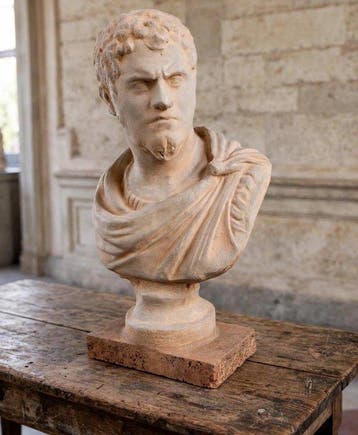 sculptuur, Caracalla imperatore su Marmo - 43 cm - Gegoten