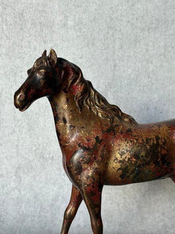 Statue, Bijzonder paard 24 cm - 24 cm - Bronze, Antiek en Kunst