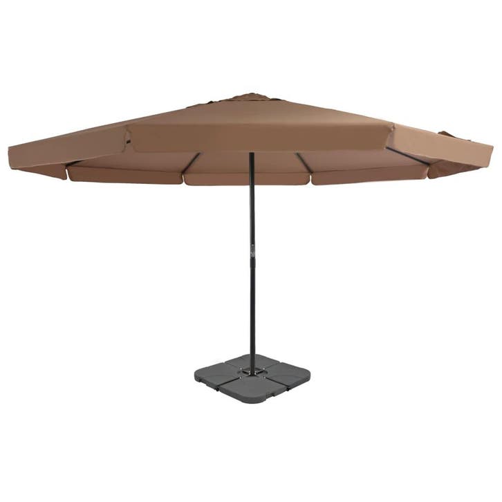 vidaXL Parasol met draagbare voet taupe, Jardin & Terrasse, Parasols, Envoi