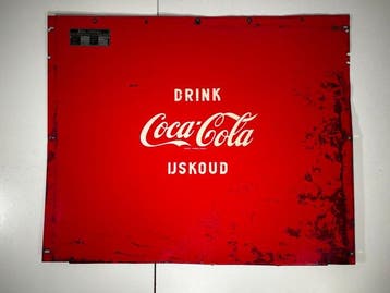 Coca-Cola - Drink Coca-Cola IJskoud - Emaille plaat -, Antiek en Kunst