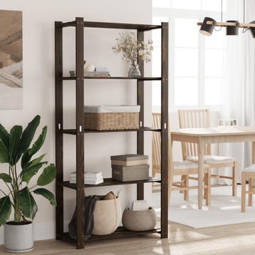 vidaXL Opbergrek 5-laags 80x38x170 cm massief grenenhout, Verzenden