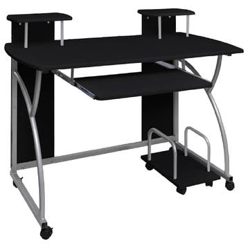 vidaXL Computerbureau 110x52x88,5 cm bewerkt hout zwart, Huis en Inrichting, Verzenden, Nieuw