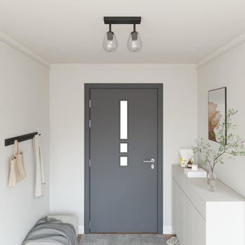 vidaXL Plafondspot Zwart 33 x 13 x 26 cm Glas en Metaal, Verzenden, Nieuw