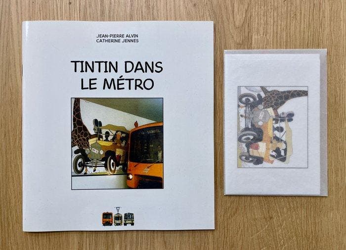Tintin - Tintin dans le Métro + dédicace + pochette de 6, Boeken, Stripverhalen