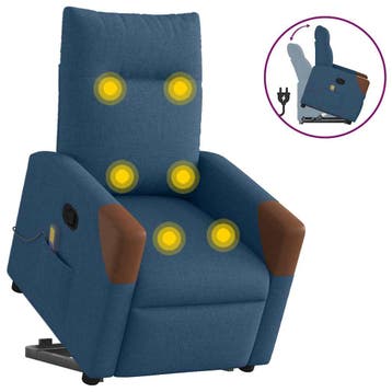 vidaXL Sta-op-massagestoel verstelbaar stof blauw, Verzenden, Nieuw