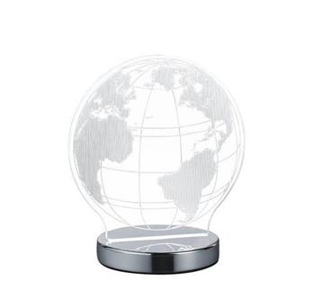 Trio GLOBE tafellamp | LED | chroom met transparant | 17,5 x, Huis en Inrichting, Verzenden, Nieuw