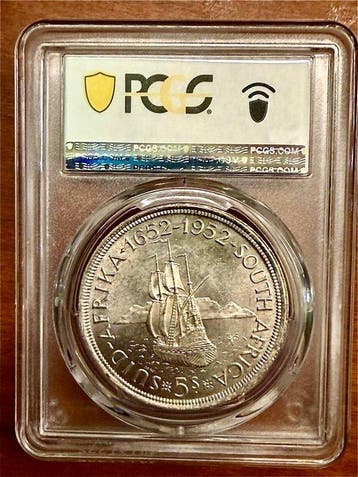 Zuid-Afrika. George VI. 5 Shillings 1952 PCGS MS64 (Zonder