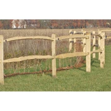 York 3 weidepaal in acacia hout met 2x2 sleuven 2,00m -