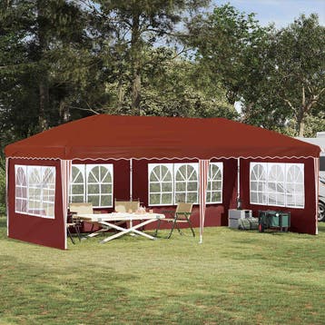 vidaXL Pop-up Feesttent 575 x 289 x 245 cm Terracotta, Verzenden, Nieuw