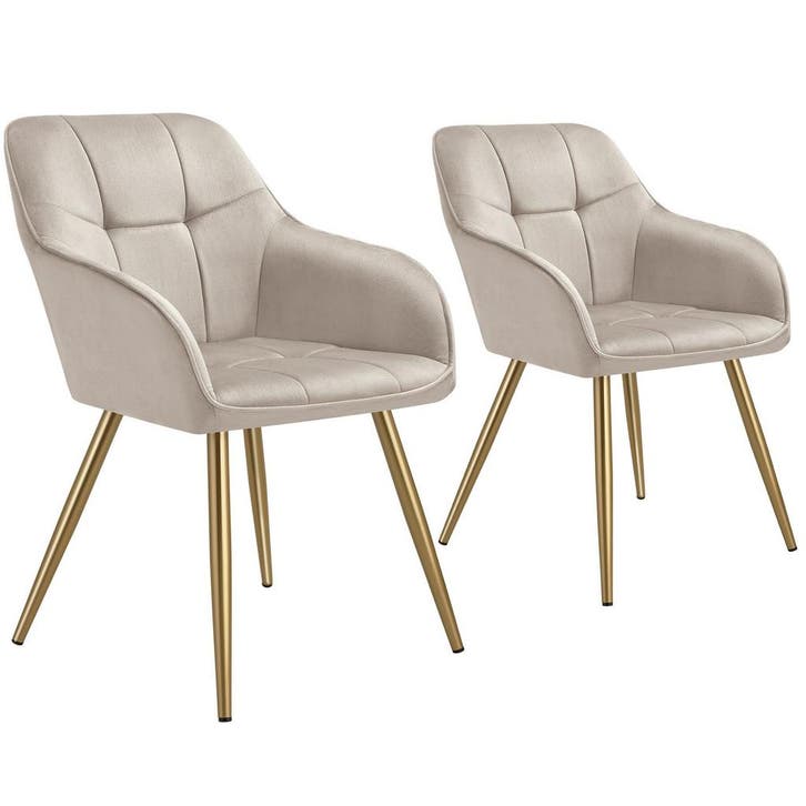 tectake Eetkamerstoel Marilyn, fluweellook, gecapitonneerd -, Maison & Meubles, Chaises, Envoi